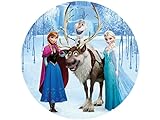 Tortenaufleger Frozen Anna, Elsa, Olaf und Sven, rund 20cm Fondantpapier PREMIUM