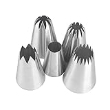Pommee (1 Set of 5 Large Nozzles for Baking, Made of Stainless Steel, DIY Sets, Decorating Cakes)