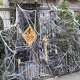 Halloween Deko Set,200g Dehnbare Spinnennetze &40Künstliche Spinnen-Perfekt für Innen/Außen, Garten,Tür Fenster Kamin Häuser Spukhaus&Partyzubehör-Schaurige Atmosphäre für Ihre Feier